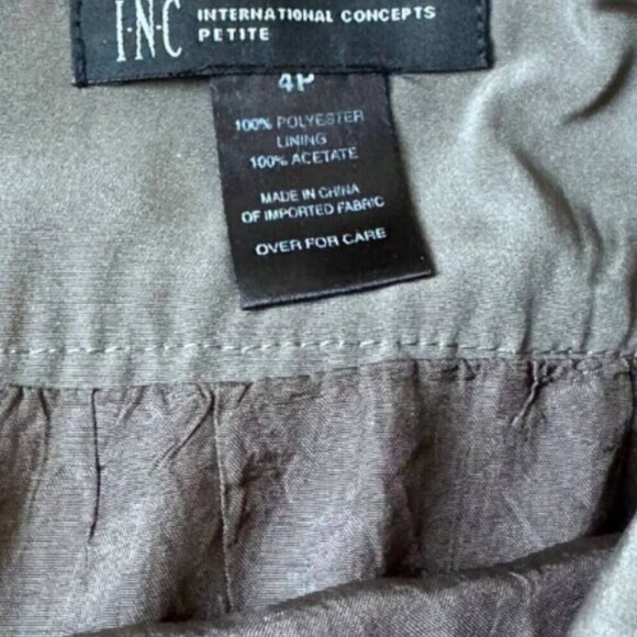 INC Fun Teared Mini Skirt in Olive Green - Size 4 - Picture 3 of 6